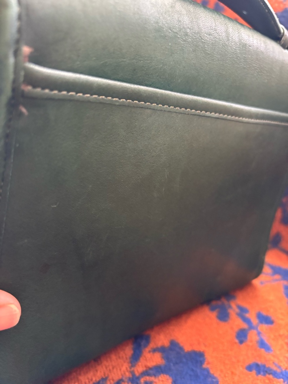 Coach bottle green leather court bag - Picture 9 of 9